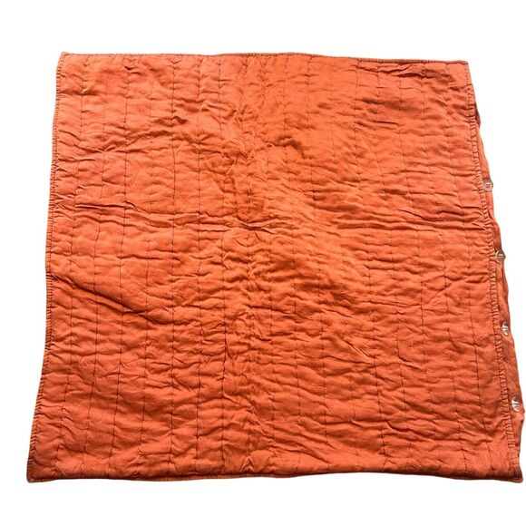 Pottery Barn Other - Pottery Barn Coral Silk Channel Stitch 27" Euro Sham Pillow Case Square Preppy